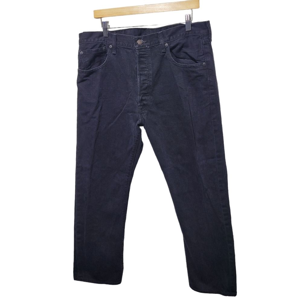 Levi's Black 501 Button Fly Straight Leg Jeans